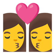 Emoji 👩‍❤️‍💋‍👩 Bacio Tra Coppia: Donna E Donna su Google Android 12.0.