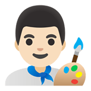 Emoji 👨🏻‍🎨 Artista Uomo: Carnagione Chiara su Google Android 12.0.