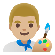 👨🏼‍🎨 Emoji Artista Plástico: Pele Morena Clara na Google Android 12.0.