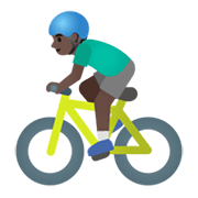 Emoji 🚴🏿‍♂️ Ciclista Uomo: Carnagione Scura su Google Android 12.0.
