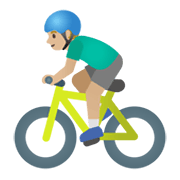 Émoji 🚴🏼‍♂️ Cycliste Homme : Peau Moyennement Claire sur Google Android 12.0.