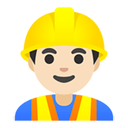 Emoji 👷🏻‍♂️ Operaio Edile Uomo: Carnagione Chiara su Google Android 12.0.