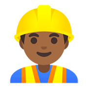 👷🏾‍♂️ Emoji Obrero Hombre: Tono De Piel Oscuro Medio en Google Android 12.0.