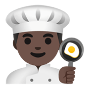 Emoji 👨🏿‍🍳 Cuoco: Carnagione Scura su Google Android 12.0.