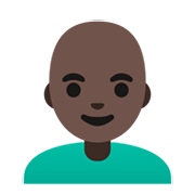 👨🏿‍🦲 Emoji Mann: dunkle Hautfarbe, Glatze Google Android 12.0.