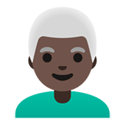 👨🏿‍🦳 Emoji Mann: dunkle Hautfarbe, weißes Haar Google Android 12.0.