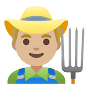 Emoji 👨🏼‍🌾 Contadino: Carnagione Abbastanza Chiara su Google Android 12.0.