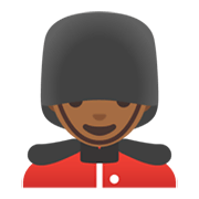Emoji 💂🏾‍♂️ Guardia Uomo: Carnagione Abbastanza Scura su Google Android 12.0.