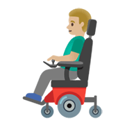 👨🏼‍🦼 Emoji Homem Em Cadeira De Rodas Motorizada: Pele Morena Clara na Google Android 12.0.