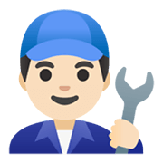 Emoji 👨🏻‍🔧 Meccanico Uomo: Carnagione Chiara su Google Android 12.0.