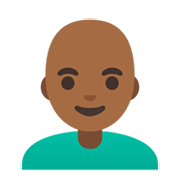 👨🏾‍🦲 Emoji Mann: mitteldunkle Hautfarbe, Glatze Google Android 12.0.