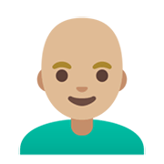 Emoji 👨🏼‍🦲 Uomo: Carnagione Abbastanza Chiara E Calvo su Google Android 12.0.