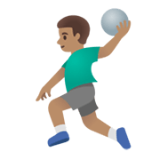 Émoji 🤾🏽‍♂️ Handballeur : Peau Légèrement Mate sur Google Android 12.0.