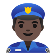 👮🏿‍♂️ Emoji Policial Homem: Pele Escura na Google Android 12.0.
