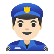 Émoji 👮🏻‍♂️ Policier : Peau Claire sur Google Android 12.0.