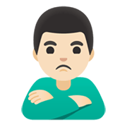 🙎🏻‍♂️ Emoji Homem Fazendo Bico: Pele Clara na Google Android 12.0.