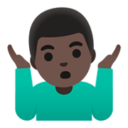 🤷🏿‍♂️ Emoji Homem Dando De Ombros: Pele Escura na Google Android 12.0.