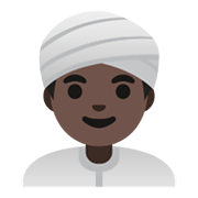 👳🏿‍♂️ Emoji Hombre Con Turbante: Tono De Piel Oscuro en Google Android 12.0.