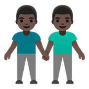 👬🏿 Emoji händchenhaltende Männer: dunkle Hautfarbe Google Android 12.0.