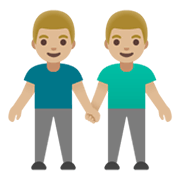 👬🏼 Emoji händchenhaltende Männer: mittelhelle Hautfarbe Google Android 12.0.
