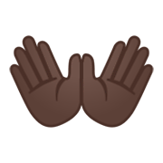 👐🏿 Emoji Manos Abiertas: Tono De Piel Oscuro en Google Android 12.0.