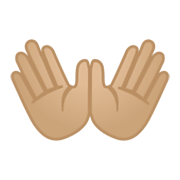 👐🏼 Emoji Manos Abiertas: Tono De Piel Claro Medio en Google Android 12.0.