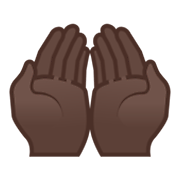 Emoji 🤲🏿 Mani Unite In Alto: Carnagione Scura su Google Android 12.0.