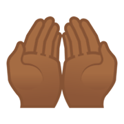Emoji 🤲🏾 Mani Unite In Alto: Carnagione Abbastanza Scura su Google Android 12.0.