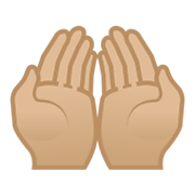 Emoji 🤲🏼 Mani Unite In Alto: Carnagione Abbastanza Chiara su Google Android 12.0.