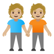 🧑🏼‍🤝‍🧑🏼 Emoji Dos Personas Dándose La Mano: Tono De Piel Claro Medio en Google Android 12.0.