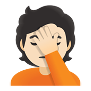 🤦🏻 Emoji Persona Con La Mano En La Frente: Tono De Piel Claro en Google Android 12.0.