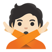 🙅🏻 Emoji Persona Haciendo El Gesto De «no»: Tono De Piel Claro en Google Android 12.0.