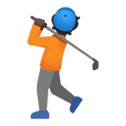 Emoji 🏌🏿 Persona Che Gioca A Golf: Carnagione Scura su Google Android 12.0.