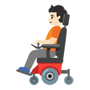 🧑🏻‍🦼 Emoji Person in motorisiertem Rollstuhl: helle Hautfarbe Google Android 12.0.