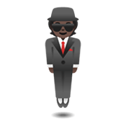 🕴🏿 Emoji schwebender Mann im Anzug: dunkle Hautfarbe Google Android 12.0.