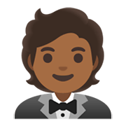 🤵🏾 Emoji Persona Con Esmoquin: Tono De Piel Oscuro Medio en Google Android 12.0.