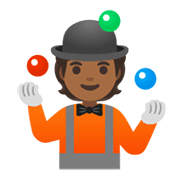 Emoji 🤹🏾 Persona Che Fa Giocoleria: Carnagione Abbastanza Scura su Google Android 12.0.