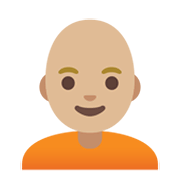 🧑🏼‍🦲 Emoji Erwachsener: mittelhelle Hautfarbe, Glatze Google Android 12.0.