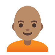 🧑🏽‍🦲 Emoji Erwachsener: mittlere Hautfarbe, Glatze Google Android 12.0.