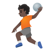 Émoji 🤾🏿 Personne Jouant Au Handball : Peau Foncée sur Google Android 12.0.