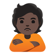 🙎🏿 Emoji Pessoa Fazendo Bico: Pele Escura na Google Android 12.0.