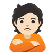 🙎🏻 Emoji Pessoa Fazendo Bico: Pele Clara na Google Android 12.0.