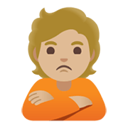 Emoji 🙎🏼 Persona Imbronciata: Carnagione Abbastanza Chiara su Google Android 12.0.