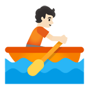 Émoji 🚣🏻 Personne Ramant Dans Une Barque : Peau Claire sur Google Android 12.0.