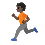 🏃🏿 Emoji Persona Corriendo: Tono De Piel Oscuro en Google Android 12.0.