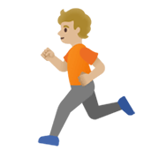 🏃🏼 Emoji Persona Corriendo: Tono De Piel Claro Medio en Google Android 12.0.