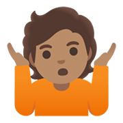 Emoji 🤷🏽 Persona Che Scrolla Le Spalle: Carnagione Olivastra su Google Android 12.0.