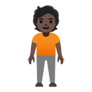 🧍🏿 Emoji Persona De Pie: Tono De Piel Oscuro en Google Android 12.0.