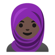 🧕🏿 Emoji Mujer Con Hiyab: Tono De Piel Oscuro en Google Android 12.0.