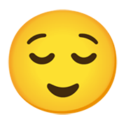 Emoji 😌 Faccina Sollevata su Google Android 12.0.